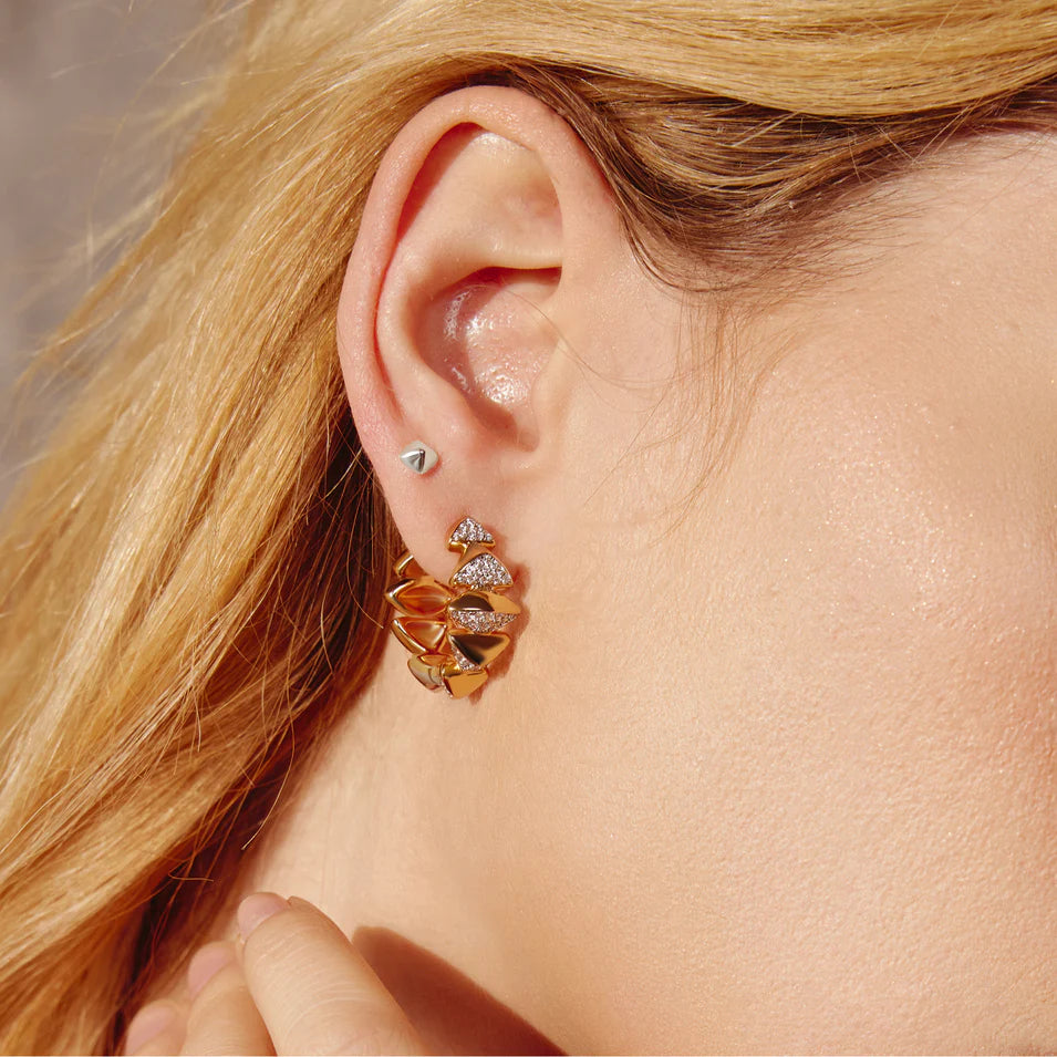 Ania Haie - Pyramid Glam Stud Earrings - Silver