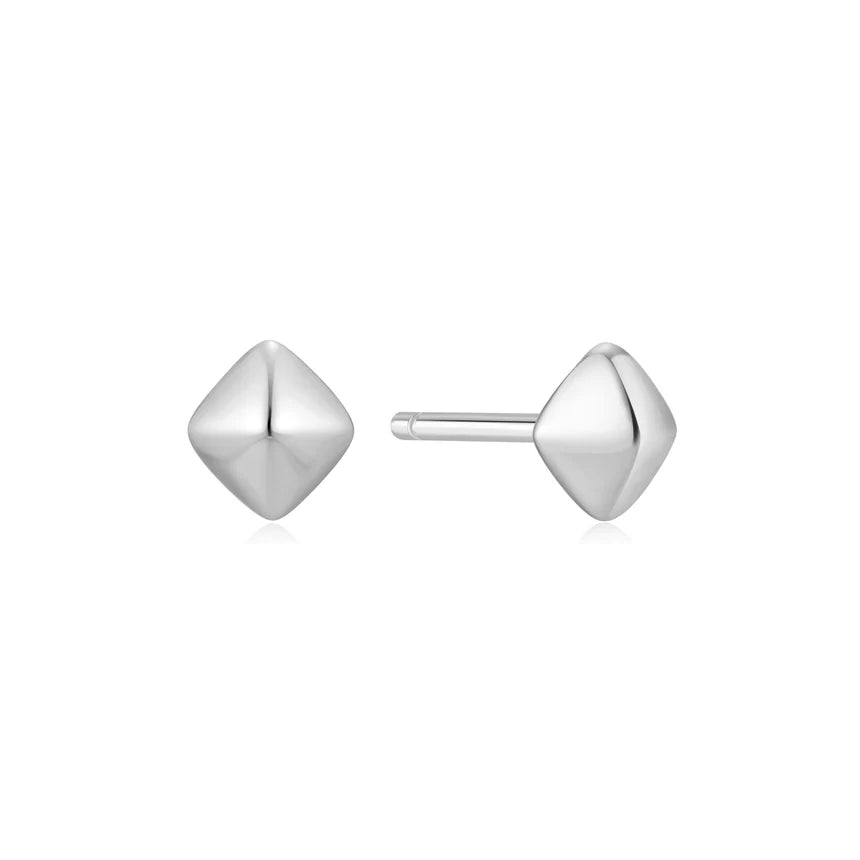 Ania Haie - Pyramid Glam Stud Earrings - Silver