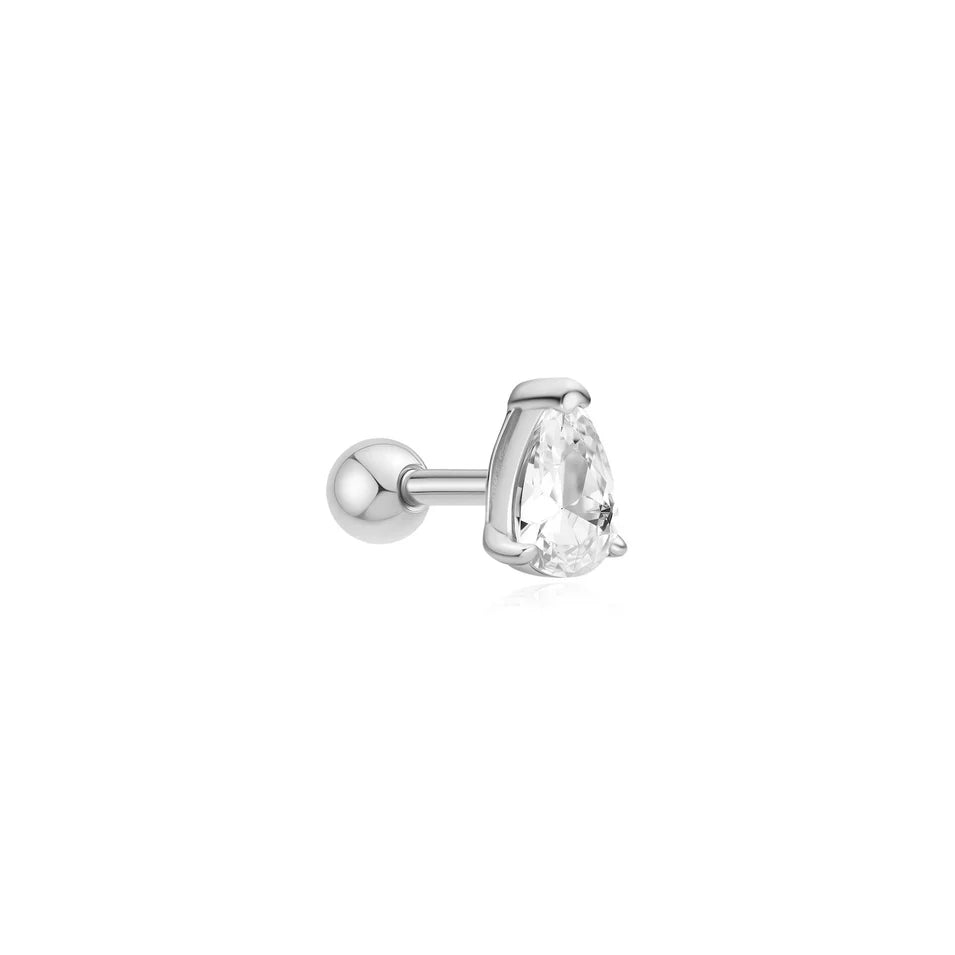 Ania Haie - Pear Barbell Single Earring - Silver