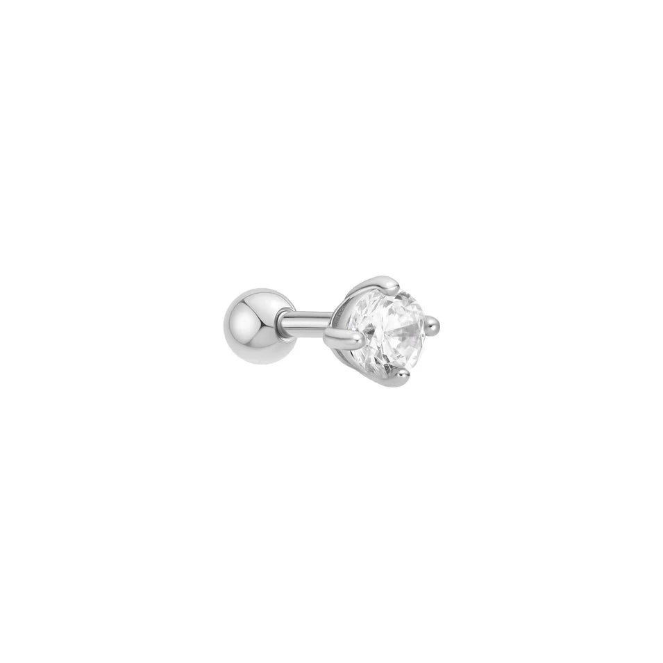 Ania Haie - Sparkle Round Barbell Single Earring - Silver