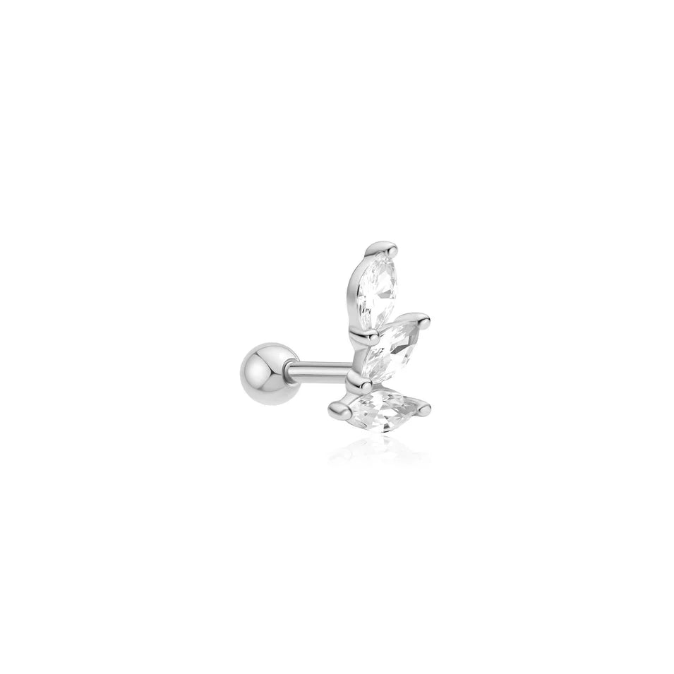 Ania Haie - Triple Marquise Barbell Single Earring - Silver