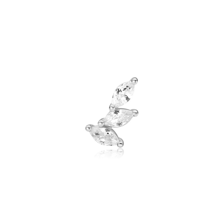 Ania Haie - Triple Marquise Barbell Single Earring - Silver