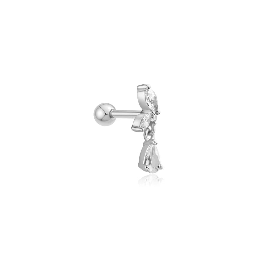 Ania Haie - Marquise Dangle Barbell Single Earring - Silver