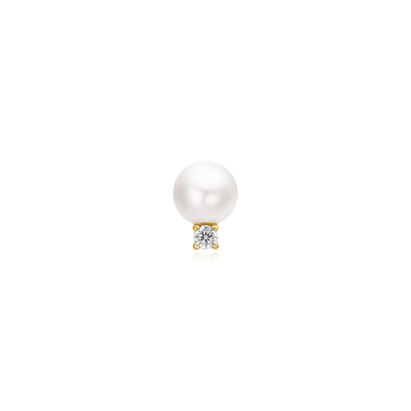 Ania Haie - Shell Pearl with Sparkling Accent Barbell Single Earring - Gold