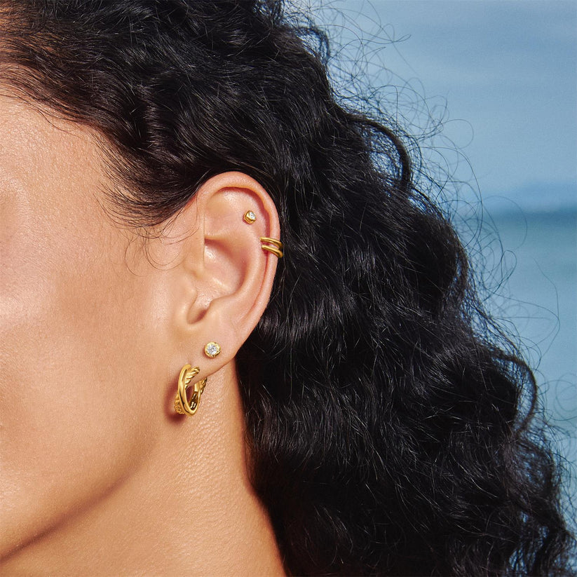 Ania Haie - Entwined Dual Huggie Hoop Earrings - Gold