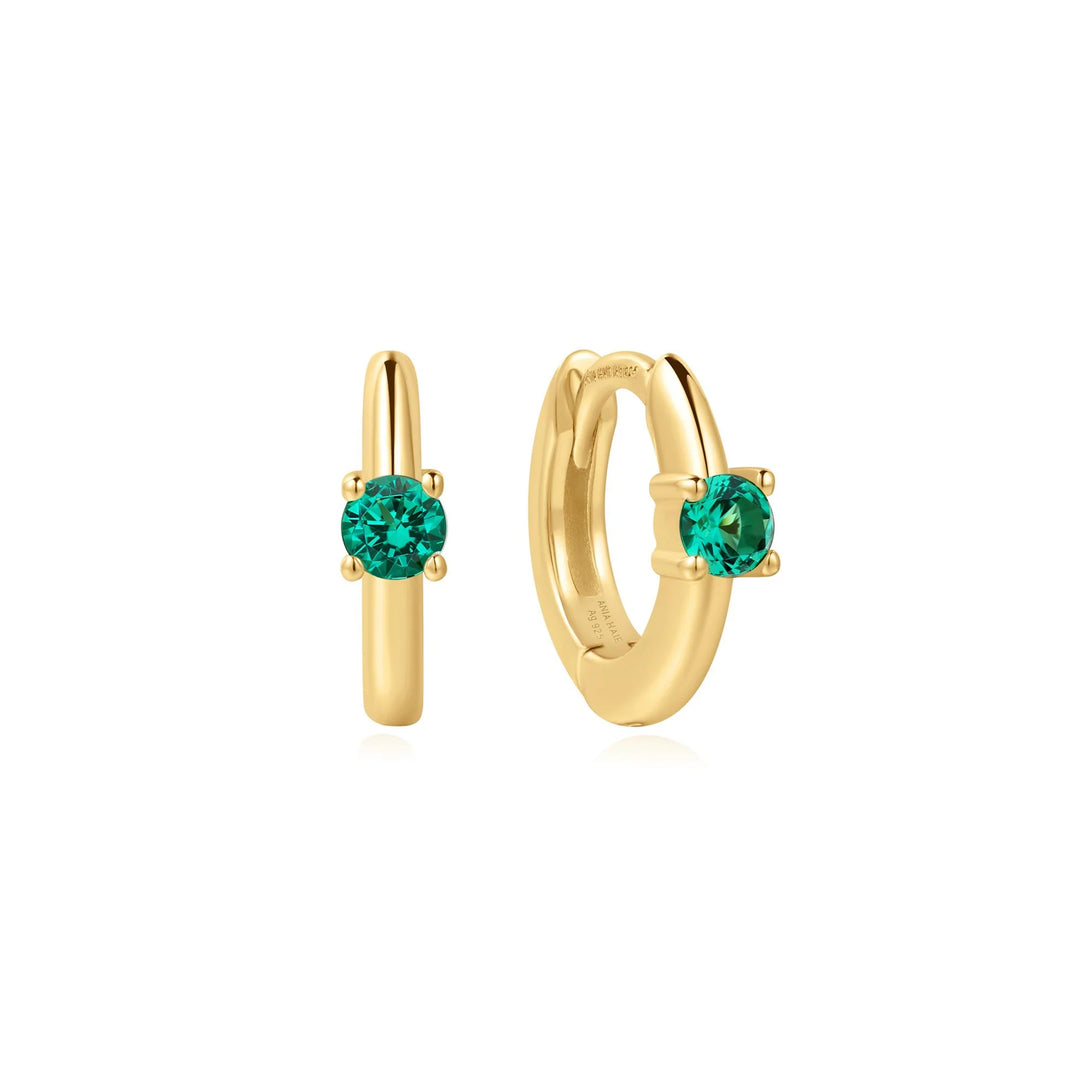 Ania Haie - Ripple Joy Green Hoop Earrings - Gold