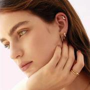 Ania Haie - Shell Pearl Cluster Huggie Hoop Earrings - Gold