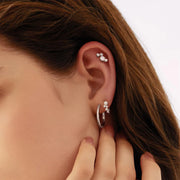 Ania Haie - Shell Pearl Cluster Huggie Hoop Earrings - Silver