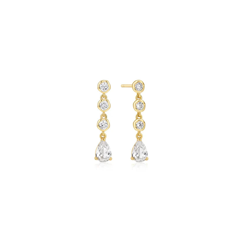 Ania Haie - Molten Cascade Bezel-Set Teardrop Stud Earrings - Gold