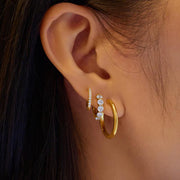Ania Haie - Quintet Sparkle Huggie Hoop Earrings - Gold