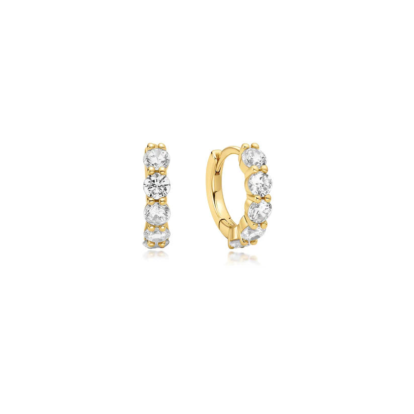 Ania Haie - Quintet Sparkle Huggie Hoop Earrings - Gold