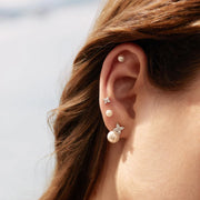 Ania Haie - Shell Pearl & Lucky Clover Stud Earrings - Silver