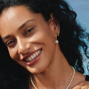 Ania Haie - Shell Pearl Dangling Twisted Huggie Hoop Earrings - Gold