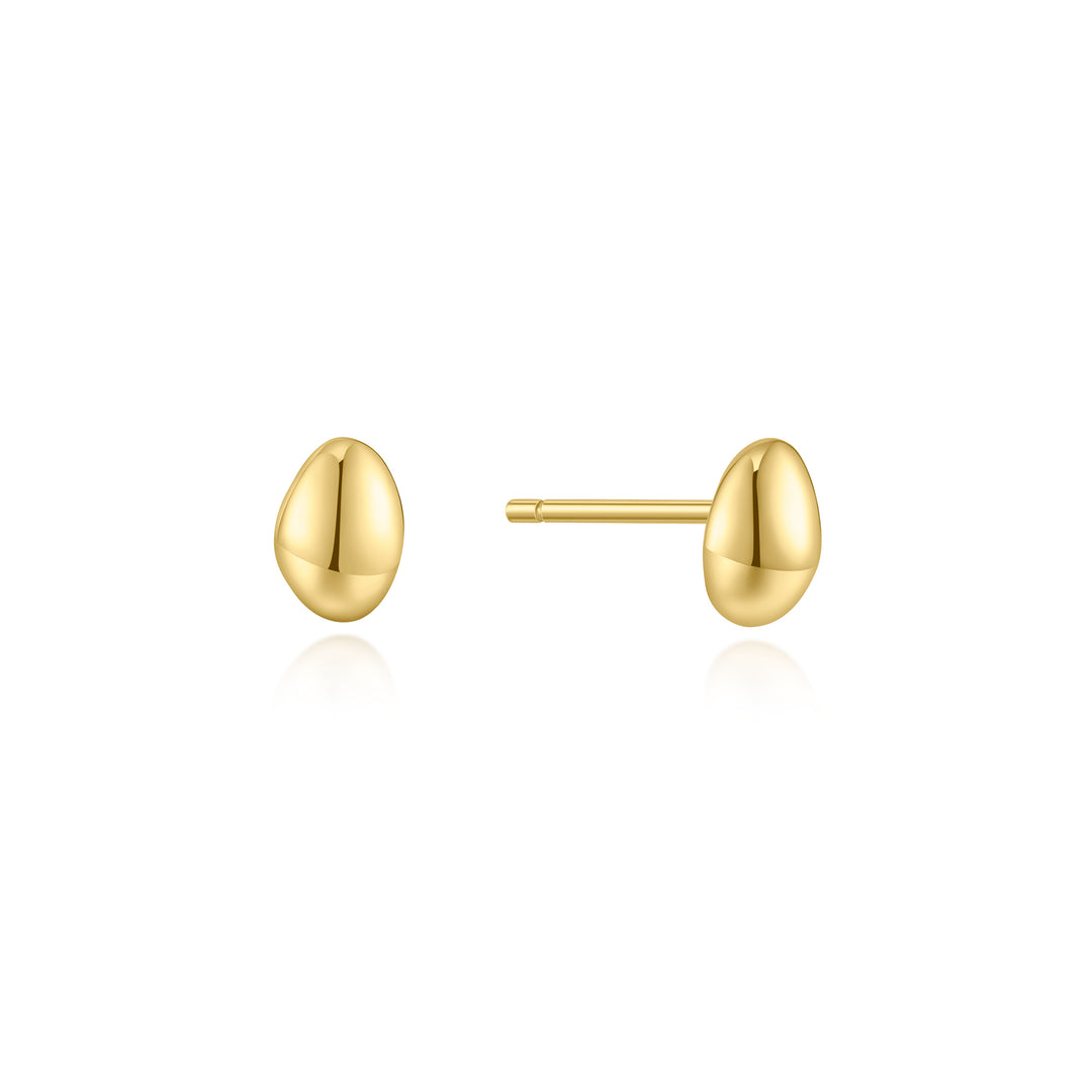 Ania Haie - Organic Dome Pebble Stud Earrings - Gold