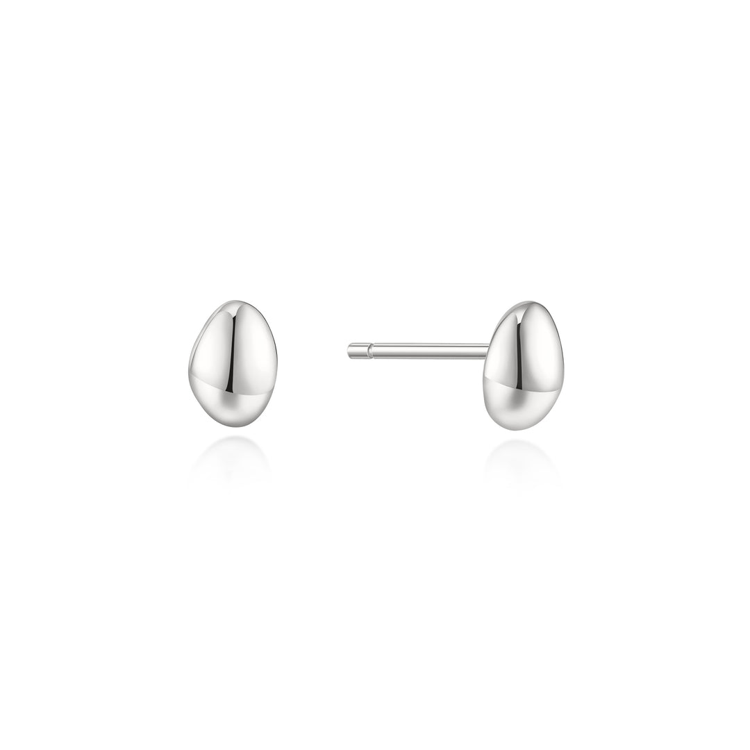 Ania Haie - Organic Dome Pebble Stud Earrings - Silver