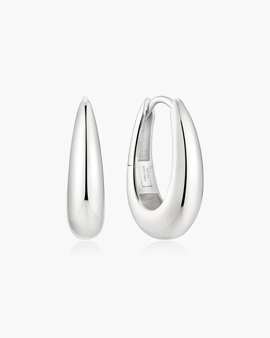 Ania Haie - Fluid Light Dome Hoop Earrings - Silver