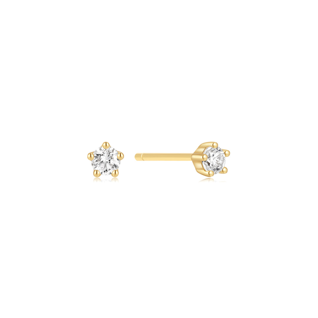 Ania Haie - Five Prong Sparkle Stud Earrings - Gold