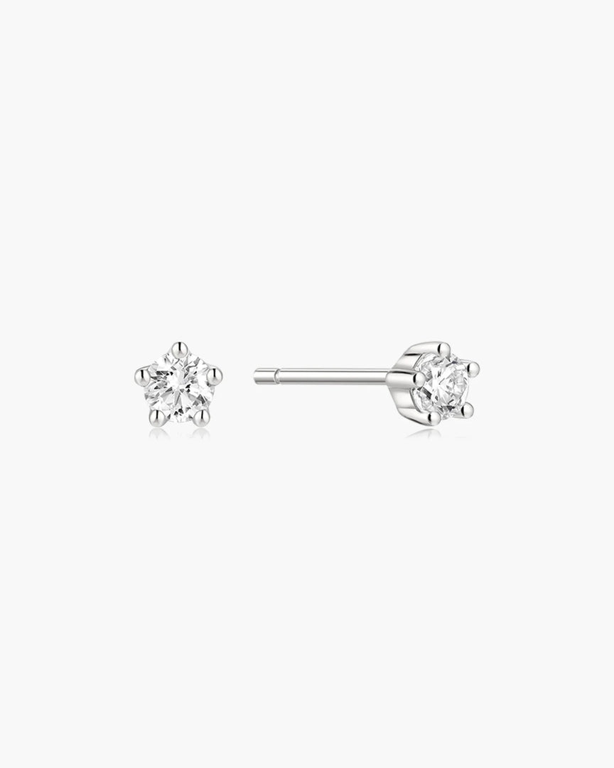 Ania Haie - Mini Five-Prong Sparkle Stud Earrings - Silver