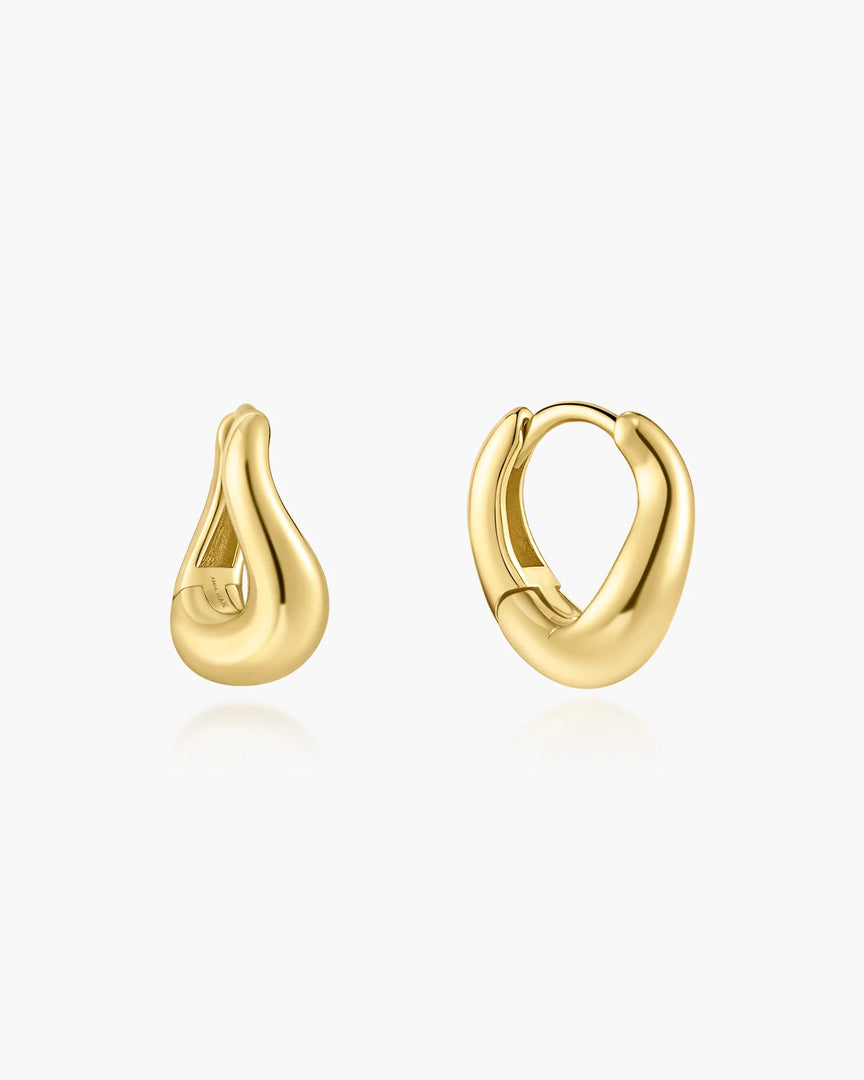 Ania Haie - Fluid Light Wave Hoop Earrings - Gold