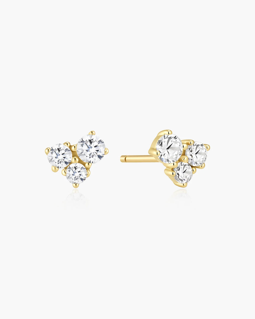 Ania Haie - Glimmer Glow Graduated Trinity Stud Earrings - Gold