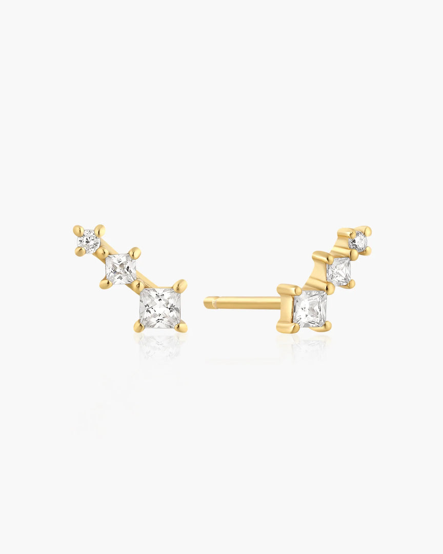 Ania Haie - Glimmer Glow Graduated Trio Stud Earrings - Gold