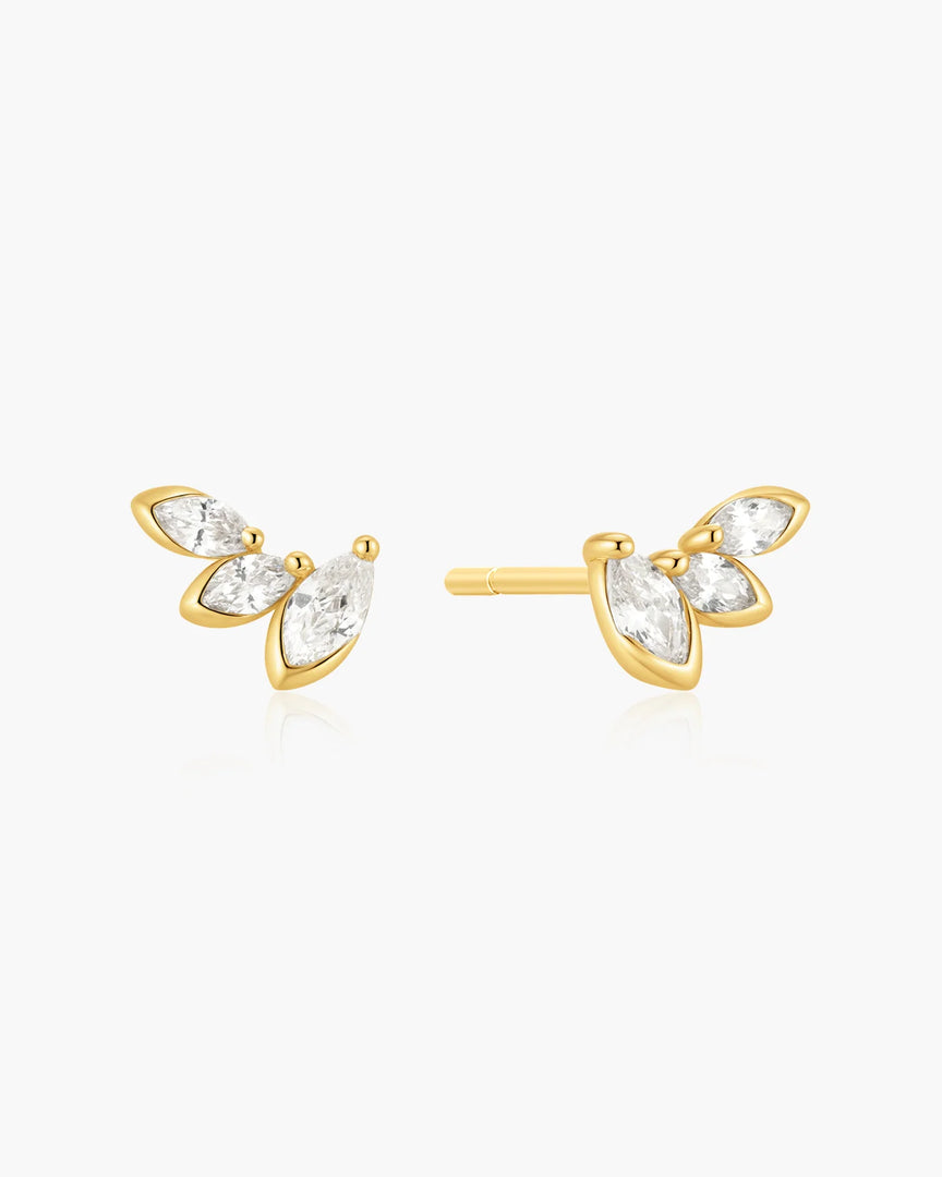 Ania Haie - Glimmer Glow Triple Marquise Stud Earrings - Gold