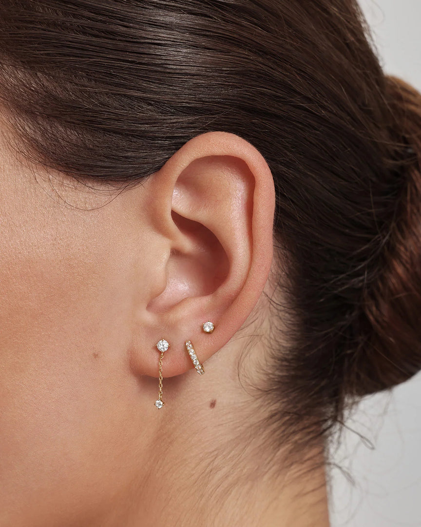 Ania Haie - Glimmer Glow Chain Drop Stud Earrings - Gold