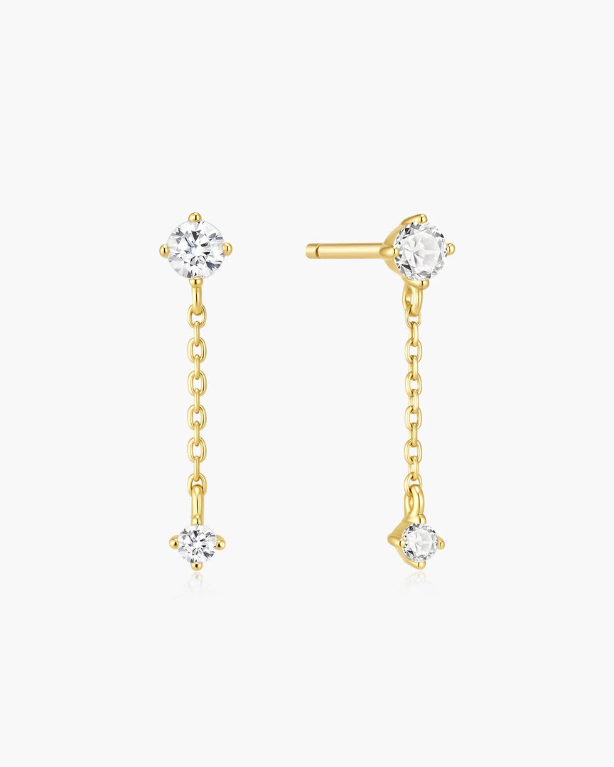 Ania Haie - Glimmer Glow Chain Drop Stud Earrings - Gold