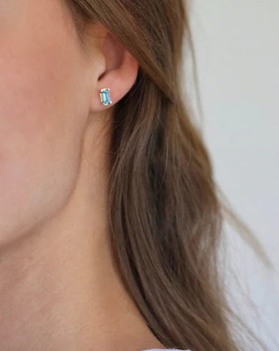 Ro Copenhagen - Nord London Blue Topaz Stud Single Earring - 18ct Yellow Gold