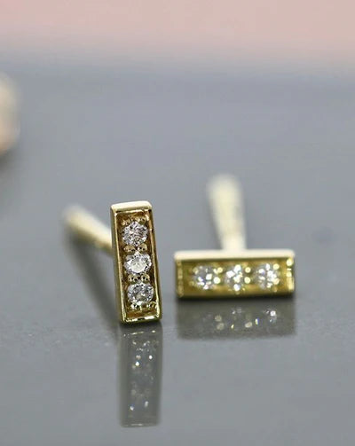 Ro Copenhagen - Rock Square Diamond S Earring - 18kt Yellow Gold