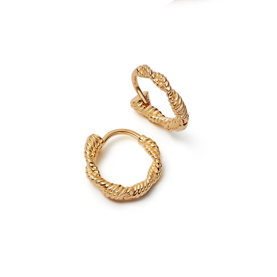 Daisy London - Rope Twist Huggie Hoop Earrings - Gold