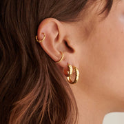 Daisy London - Rope Twist Huggie Hoop Earrings - Gold