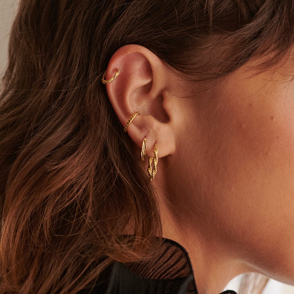 Daisy London - Organic Huggie Hoop Earrings - Gold