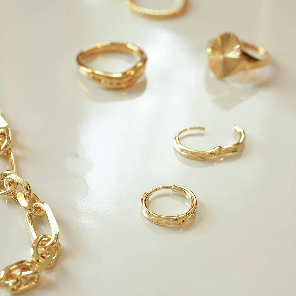 Daisy London - Organic Huggie Hoop Earrings - Gold