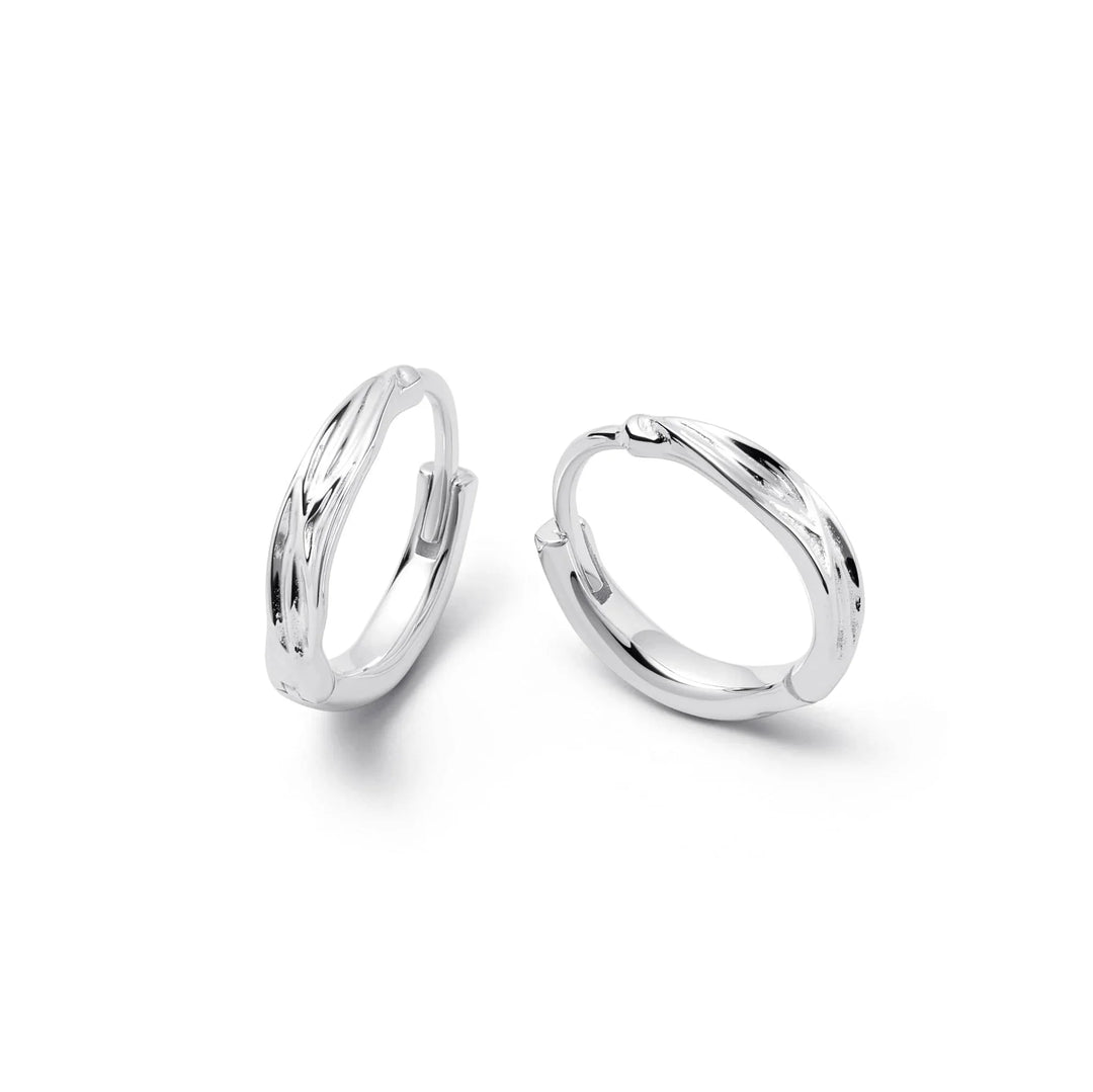 Daisy London - Organic Huggie Hoop Earrings - Silver