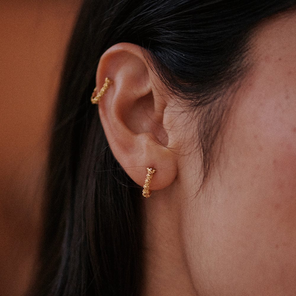 Daisy London - Iota Daisy Hoop Earrings - Gold