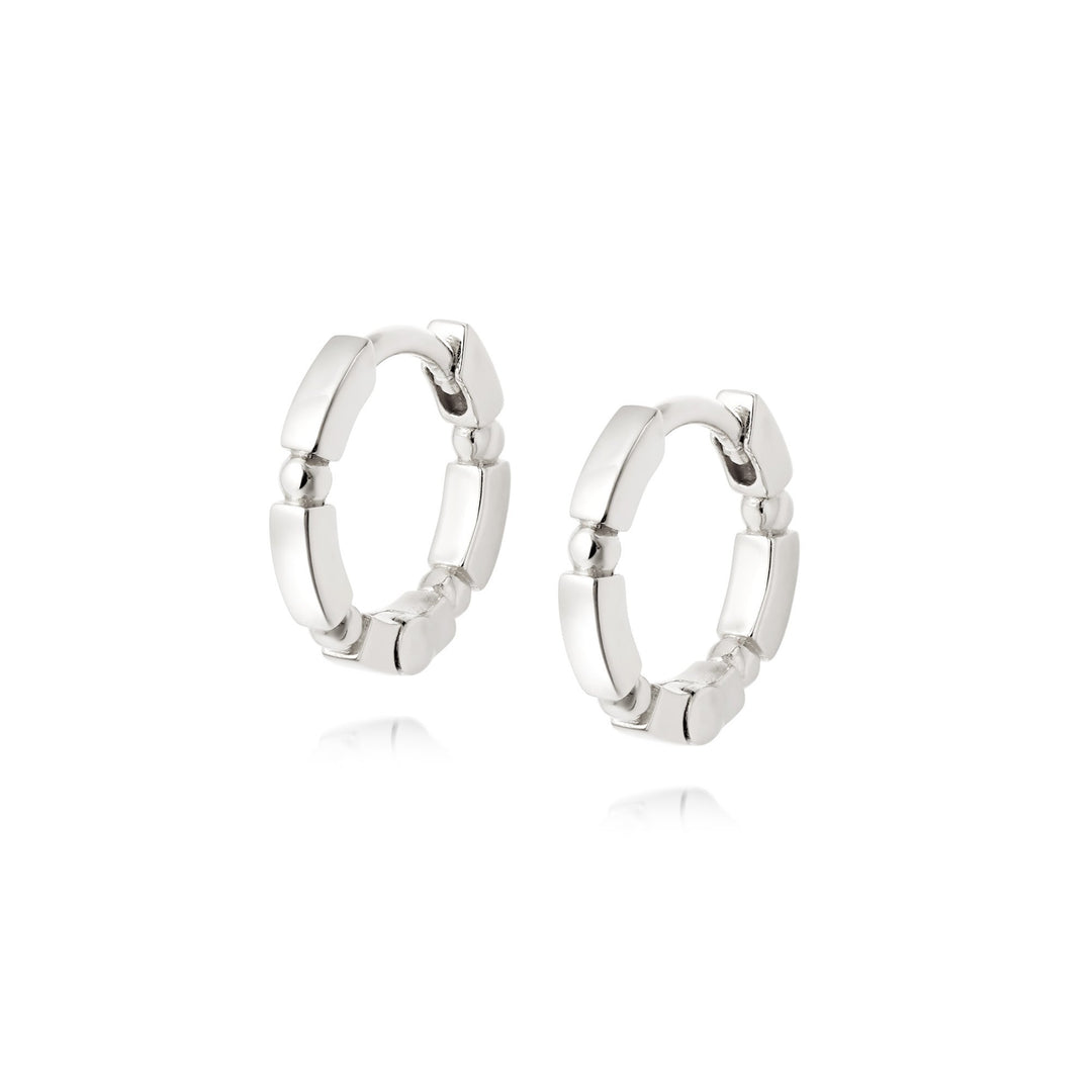 Daisy London - Stacked Huggie Hoops - Silver