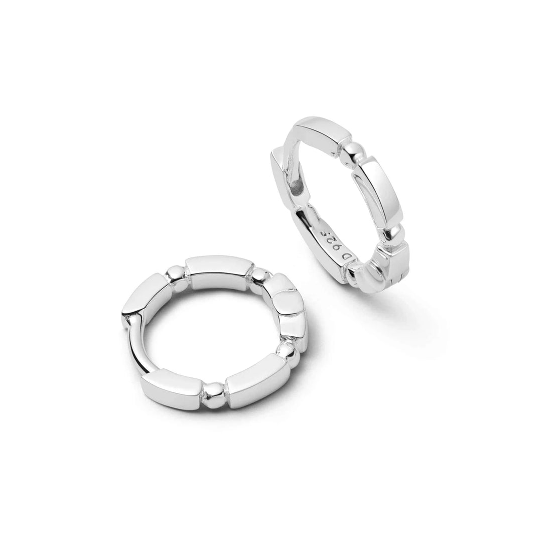 Daisy London - Stacked Huggie Hoops - Silver