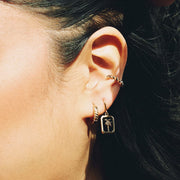 Daisy London - Stacked Rope Huggie Hoop Earrings - Gold