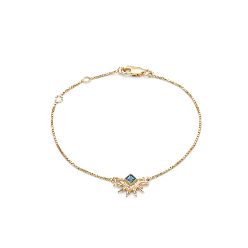 Rachel Jackson - Electric Goddess Blue Topaz Bracelet - Gold