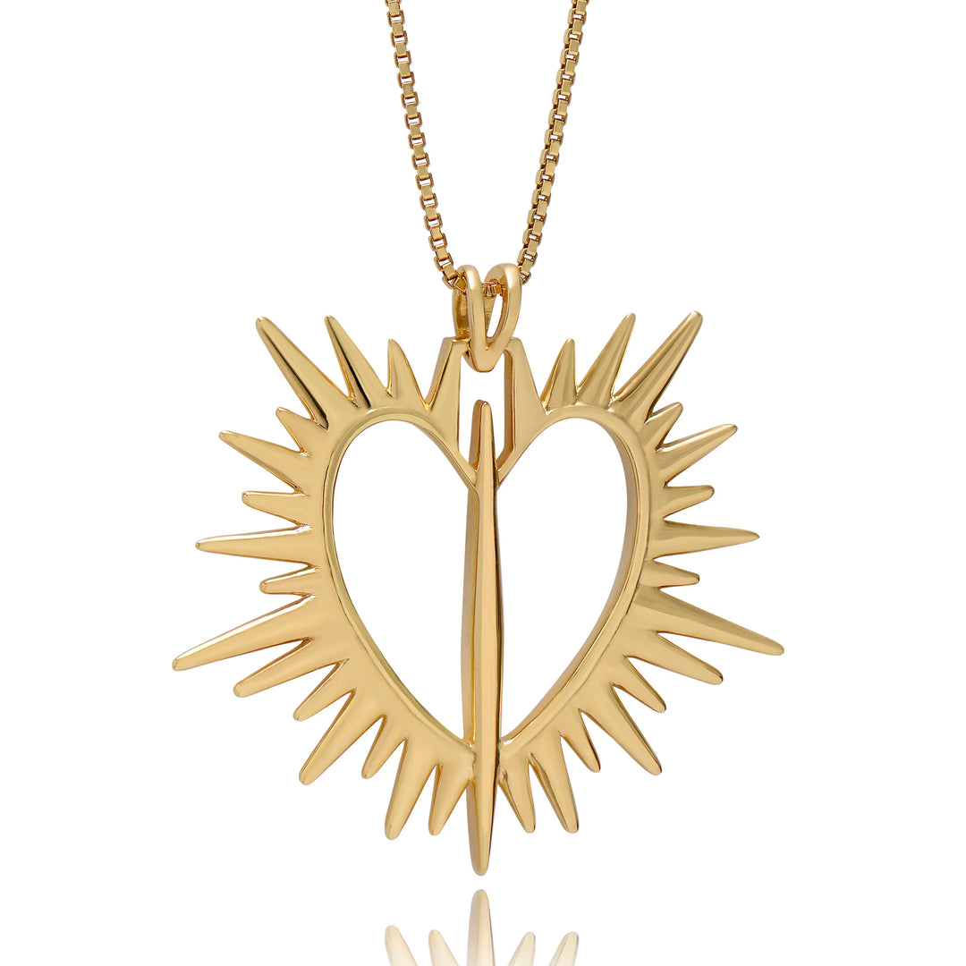 Rachel Jackson - Electric Love Statement Heart Necklace - Gold