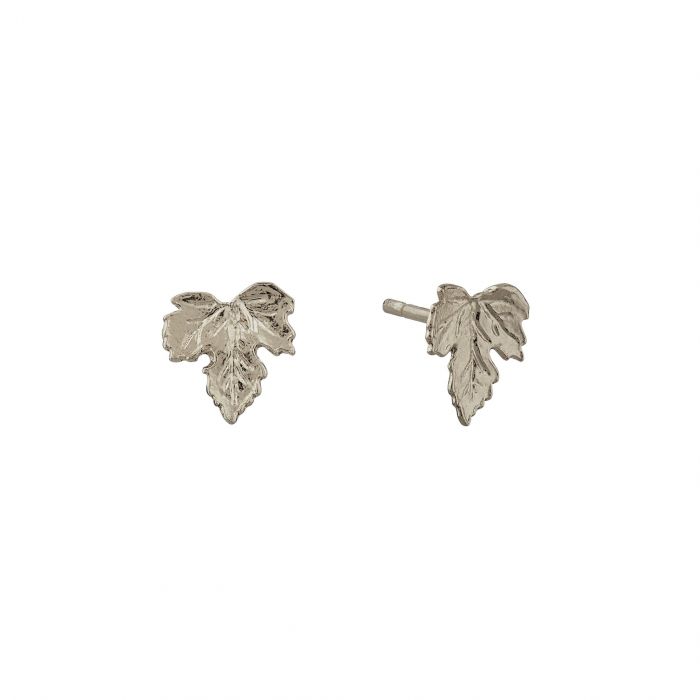 Alex Monroe - Vine Leaf Stud Earrings - Silver