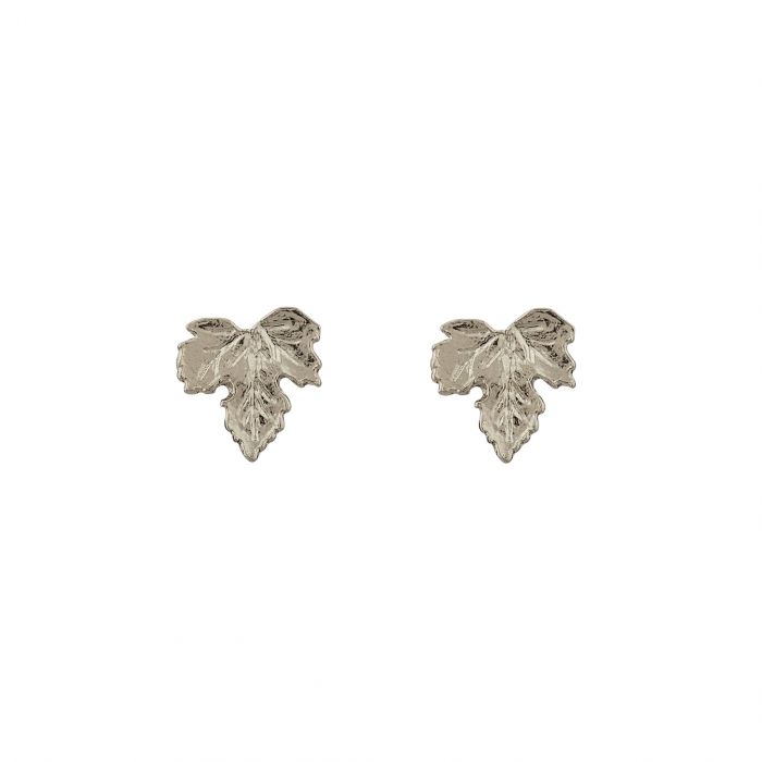 Alex Monroe - Vine Leaf Stud Earrings - Silver