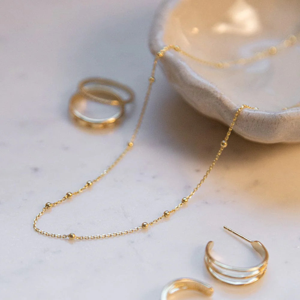 Daisy London - Beaded Layering Chain Necklace - Gold