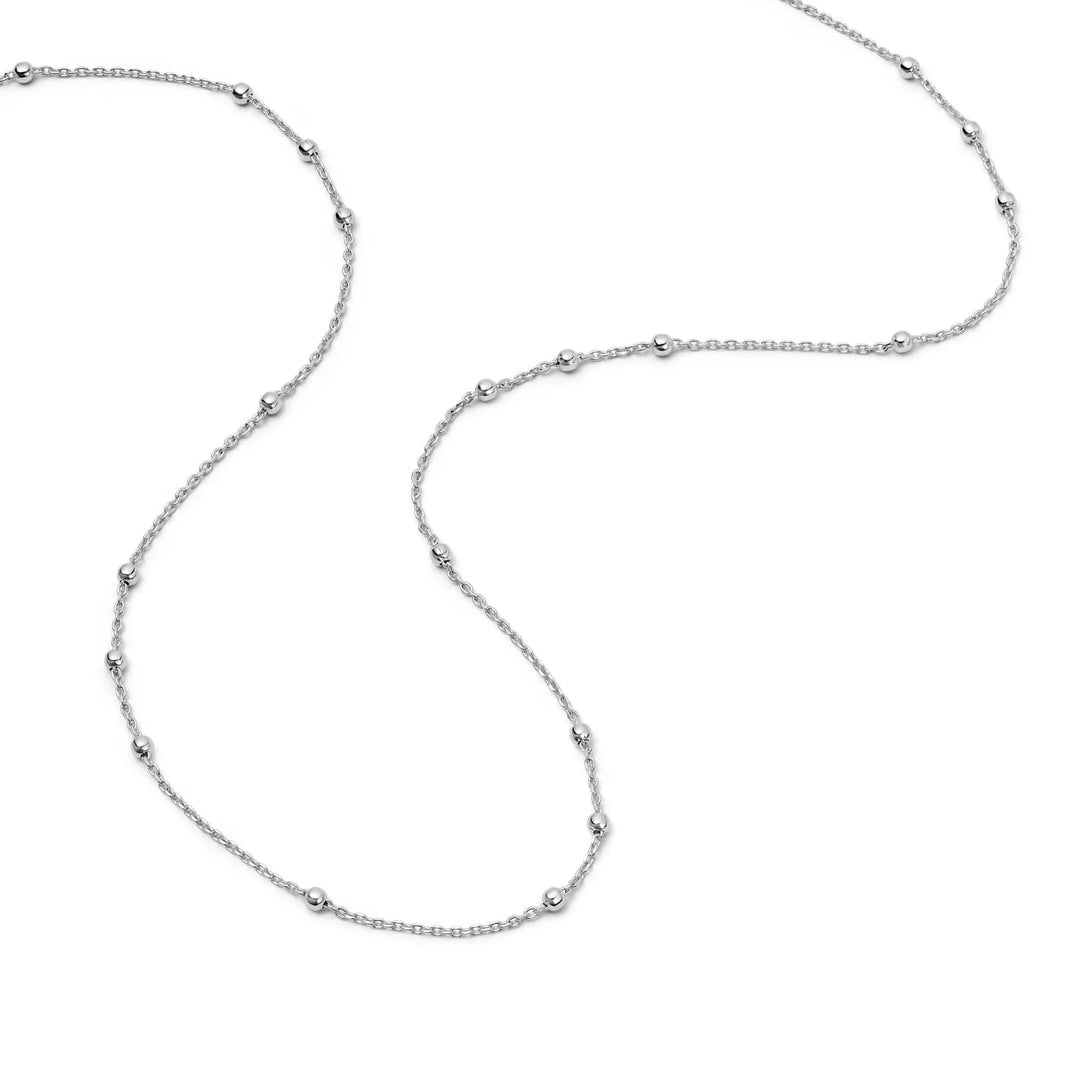 Daisy London - Beaded Layering Chain Necklace - Silver