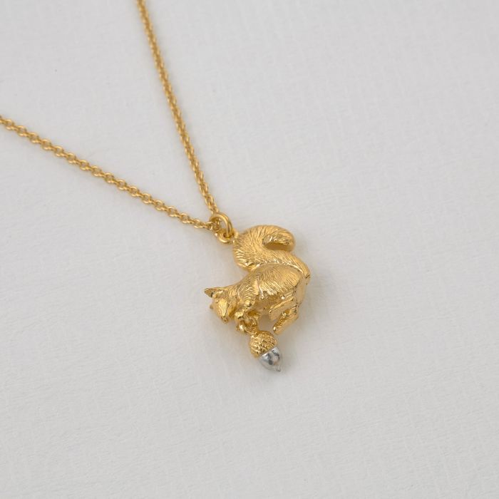 Alex Monroe - Squirrel & Acorn Necklace - Gold