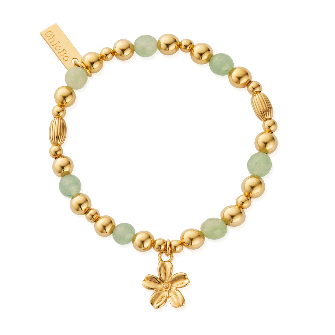 ChloBo - Forget Me Not Aventurine Bracelet - Gold