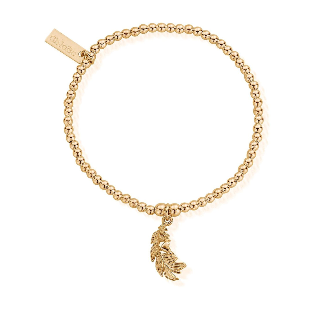 ChloBo - Cute Charm Feather Heart Bracelet - Gold