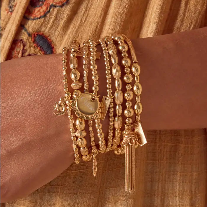 ChloBo - Didi Sparkle Starry Moon Bracelet - Gold