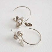 Alex Monroe - Flying Bee Hoop Earrings - Silver